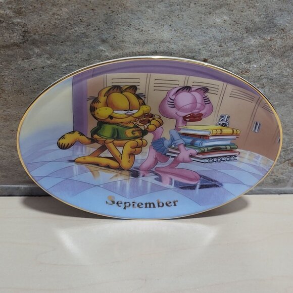 Garfield Calendar September Plate Jim Davis Plate No A 1444 Danbury Mint - Picture 5 of 14